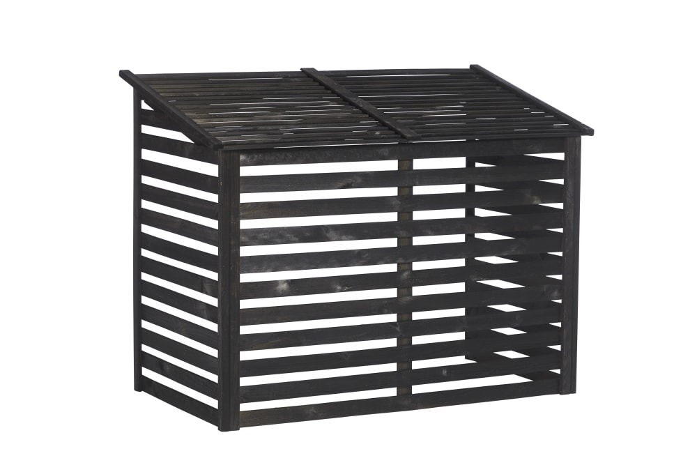 Varmepumpeskjuler med skrå top grundmalet sort