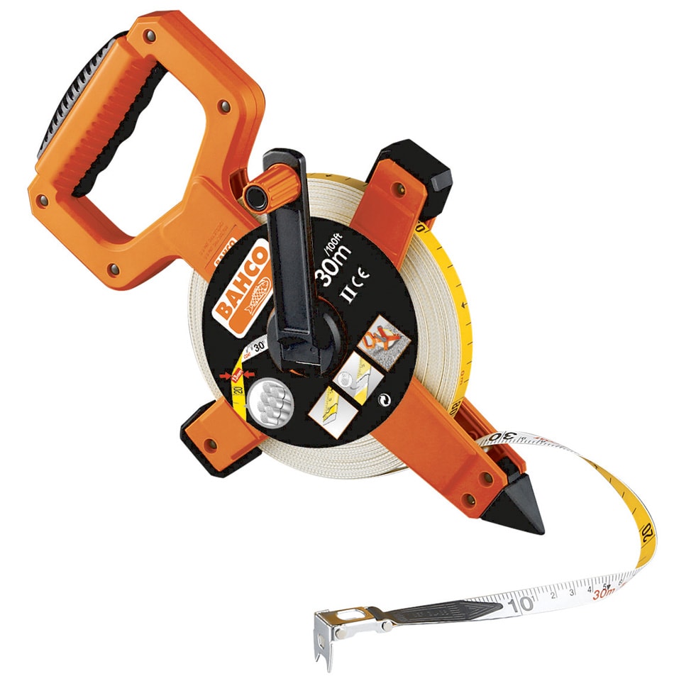 Bahco Målebånd LTS langt, glasfiber 30m x 13mm, mm, klasse 2