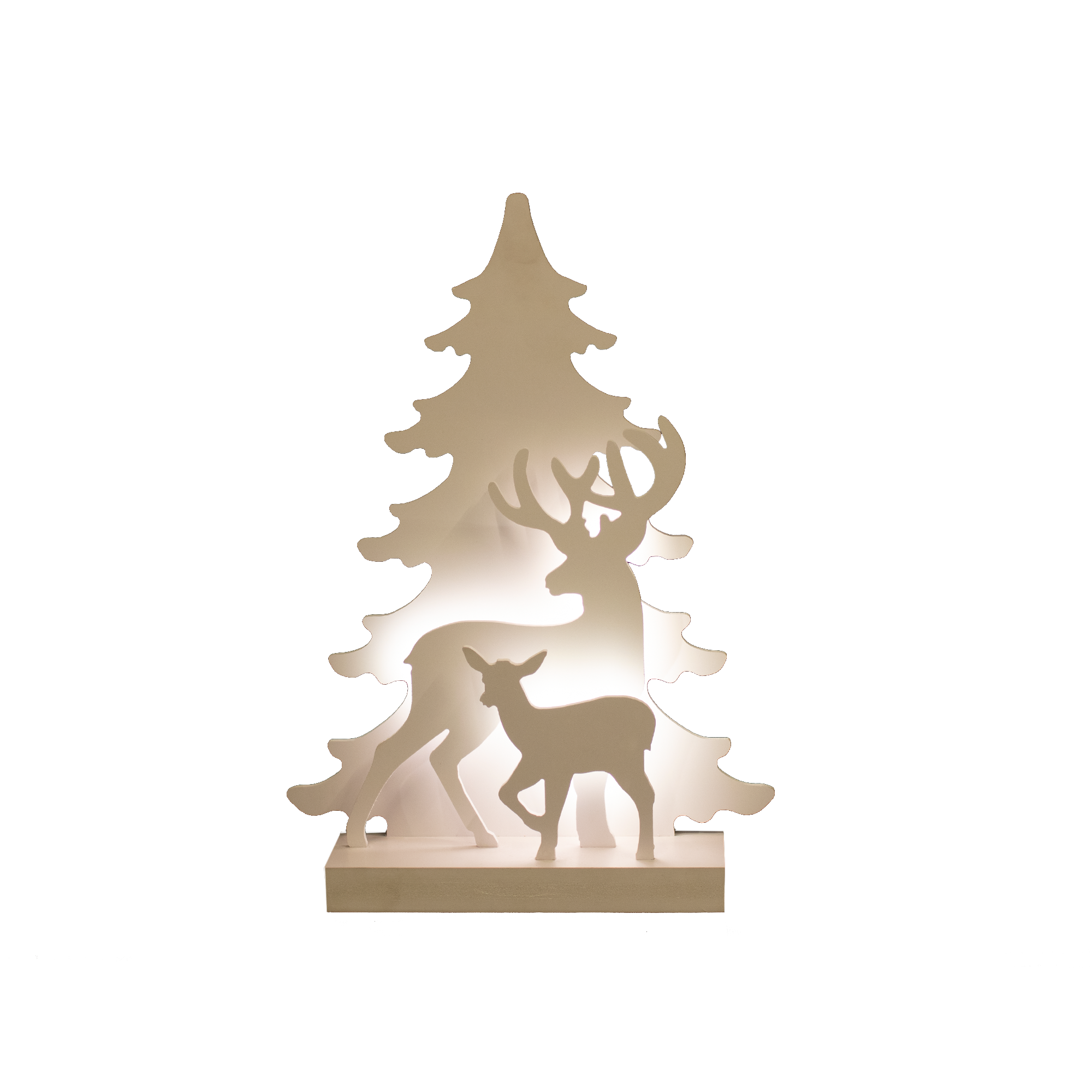 Nordic Winter 3D LED julesilhuet med rensdyrmotiv