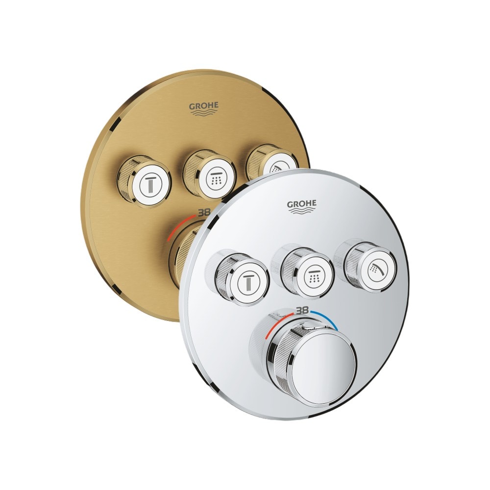 Grohe Grohtherm SmartControl rund termostat til indbygning, 3 ventiler