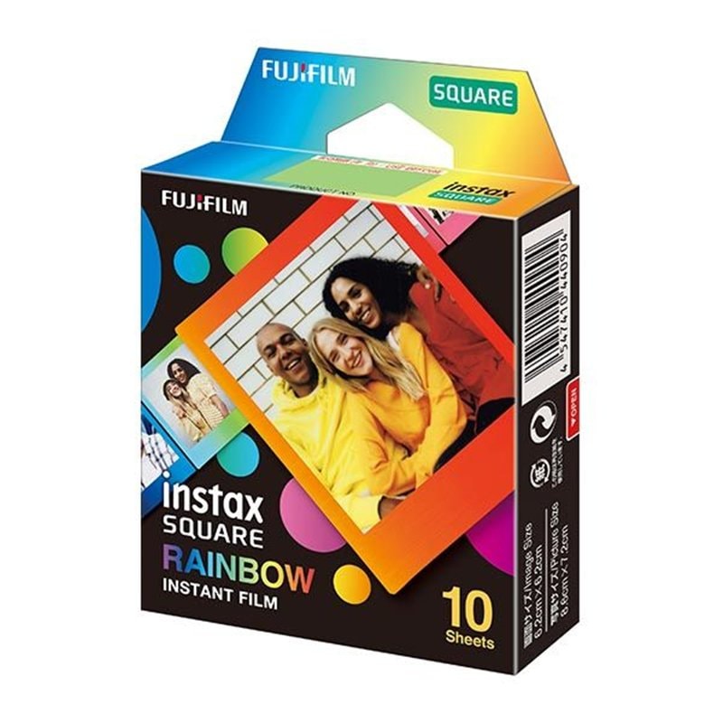 Instax Square Rainbow film 10 fotoark/printerpapir - Kamera, Hjemmeelektronik