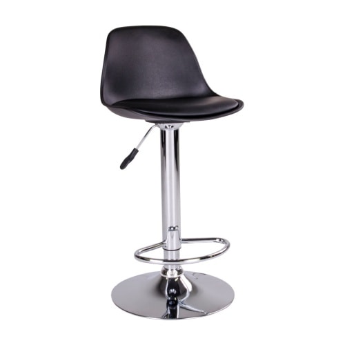 House Nordic Trondheim barstol i sort med chrome ben