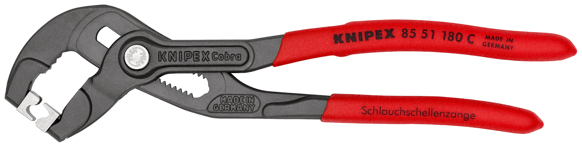 Knipex slangespændebåndstang til click-spændebånd, grå atramenteret