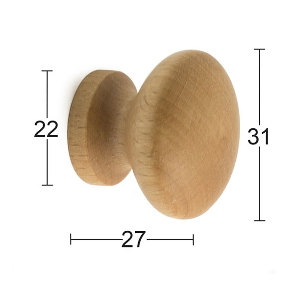 Habo Møbelknop 32 mm 1 Stk George Bøg