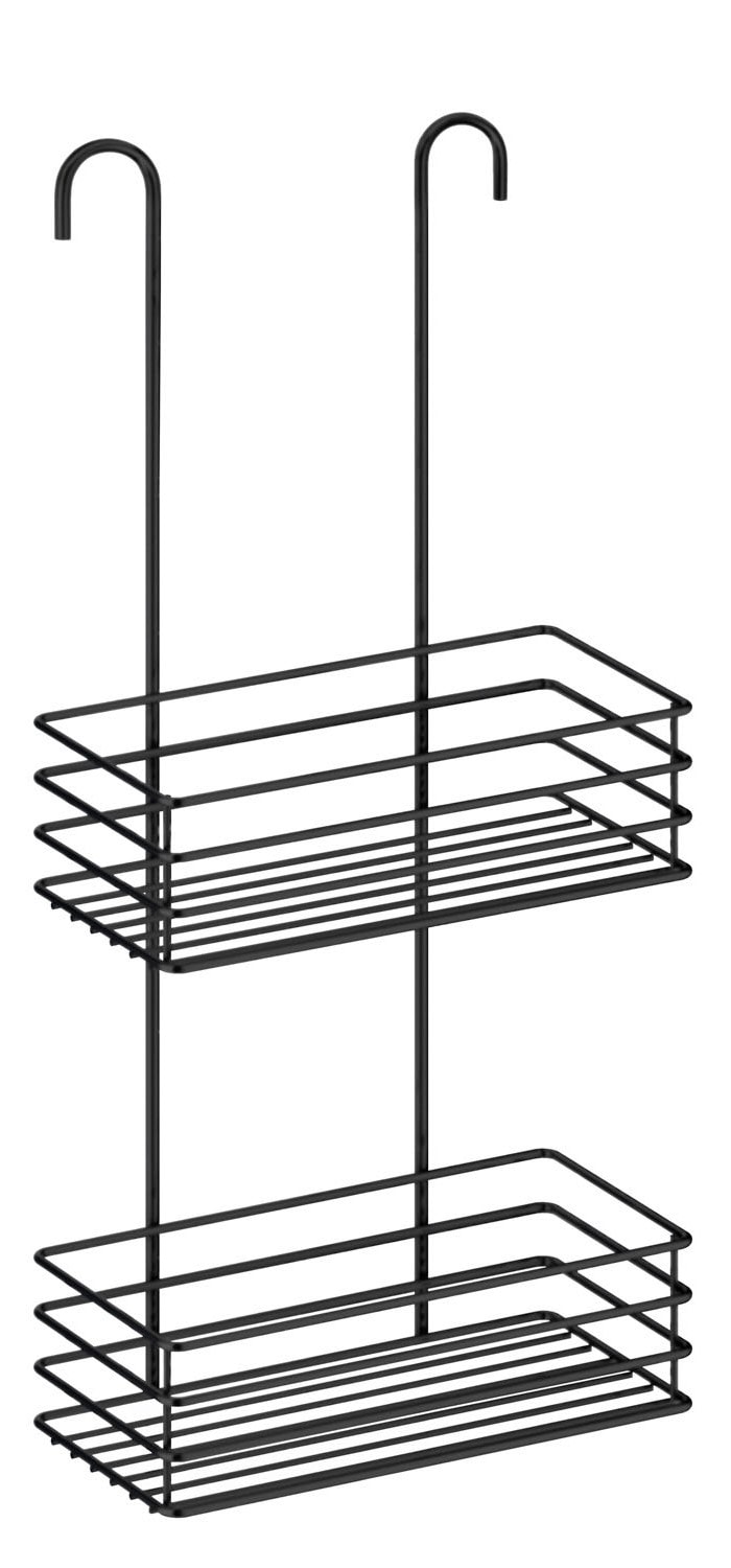 Beslagsboden brusekurv i sort til bruseblandere 2 niveauer H560 mm