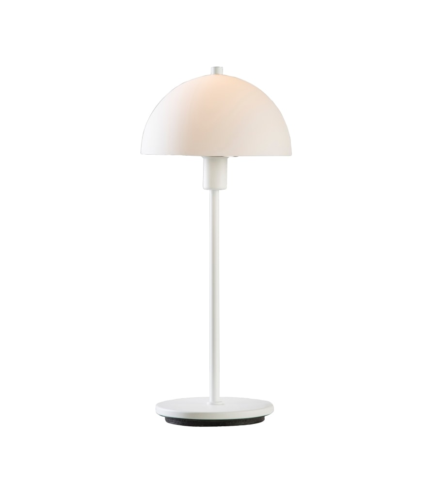 Herstal Vienda X bordlampe i hvid med opal glas E14