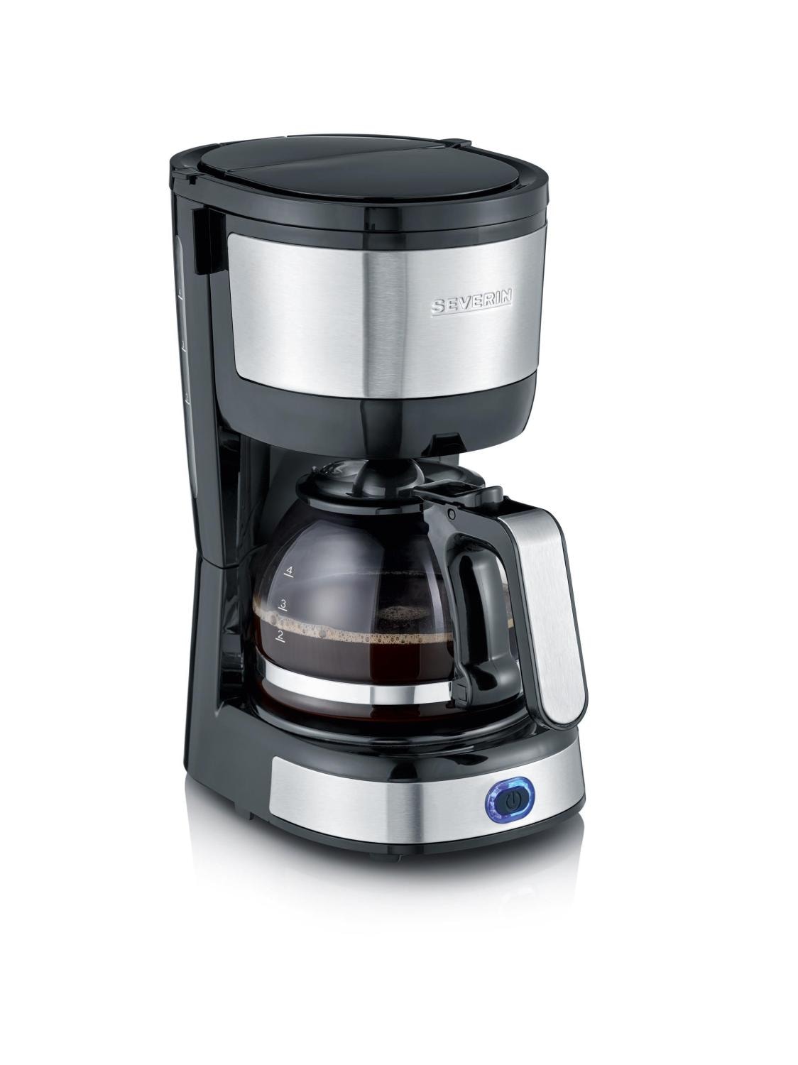 Severin Compact KA 4819 kaffemaskine 4 kopper sort/børstet stål 750W