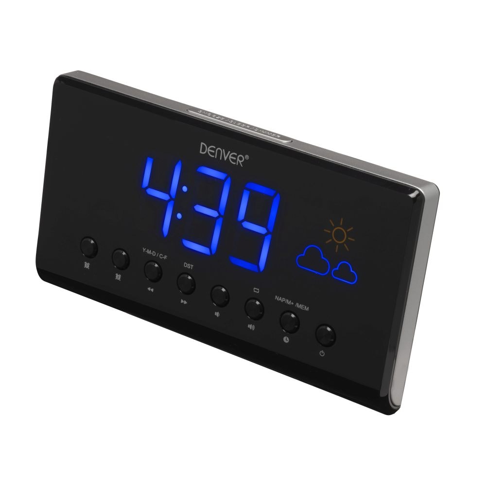 Denver CR-718 FM clockradio med vejrstation