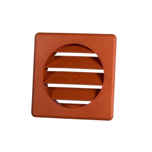 DUKA Jalousirist type 73.4 i rød Ø100 mm 127 x 99 x 20 mm