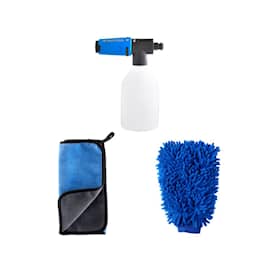 Nilfisk Car Cleaning Kit med håndklæde, handske og Super Foam sprayer