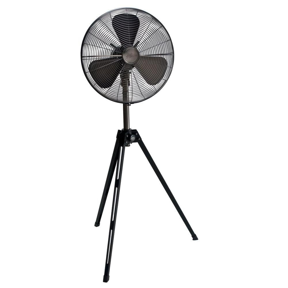 Gulvventilator i sort med 3 ben 3 hastigheder H125 cm