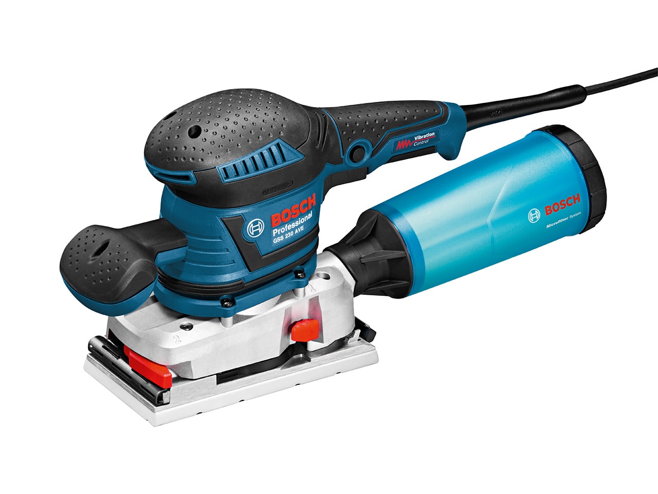 Bosch rystepudser GSS 230 AVE 300 watt slibesål 92 x 182 mm