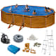 Swim & Fun Basic pool oval 500 x 300 x 120 cm i trælook 14.550 liter